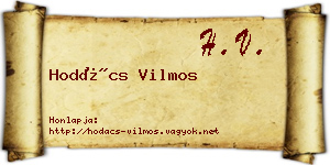 Hodács Vilmos névjegykártya